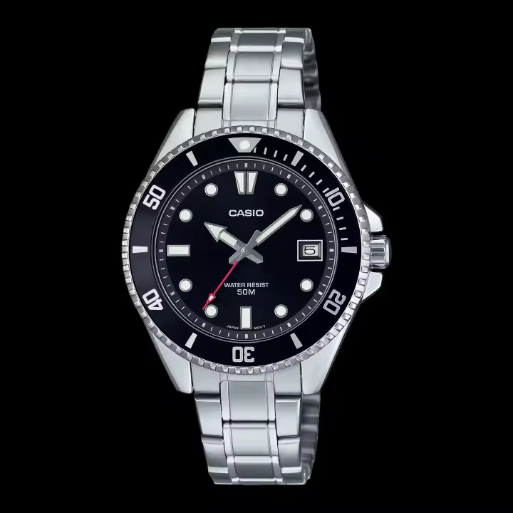 Casio Reloj Hombre Analogico Cuarzo con Correa de Acero inoxidable MDV-10D-1A1VDF - 1