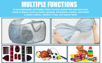 Cesta De Ropa Durable Y Plegable Con Bolsillo Lateral En Malla Hamper De Almacenamiento De Ropa Con Reforzamiento Pop up - details 0