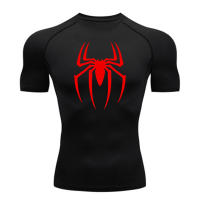 Camiseta De Compresión Para Hombre Con Estampado De Araña 2024 Camiseta De Running Al Aire Libre Rápida Secado Manga Corta Transpirable Para Primavera Verano Tallas M-3XL - details 4
