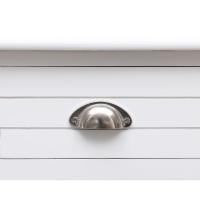 vidaXL Escritorio de madera maciza de Paulownia blanco 108x45x76 cm - details 5
