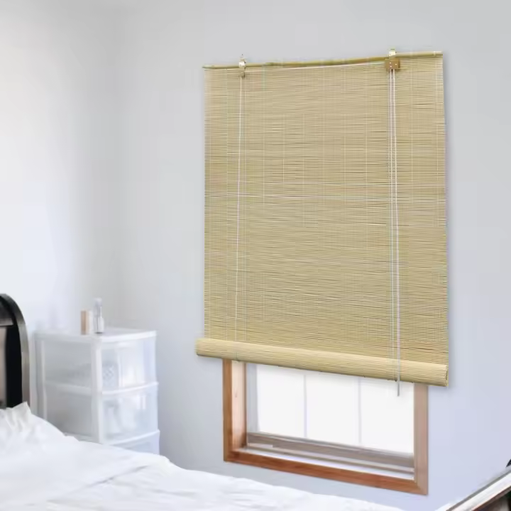 Persiana enrollable de bambú color natural 140x220 cm - 1