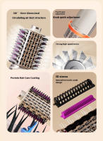 3-en-1 Multi-Función Alisado Aire Caliente Peine Secador de Pelo Curling Peine Mullido Secador de Pelo - details 12