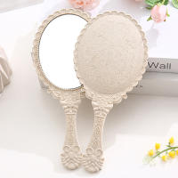 Espejo De Mano Vintage Carved Para Maquillaje Con Mango Espejo De Vestíbulo De Cosméticos Portátil Para La Belleza - details 4