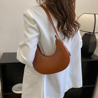 Bolso De Hombro Para Mujer Yogodlns Nueva Primavera Color Sólido Forma De Media Luna Lujo PU Cuero Bolsos Versátiles Con Funda - details 6