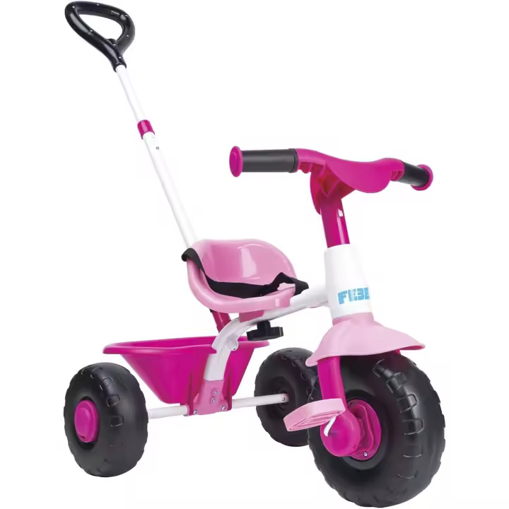 FEBER Baby Trike Pink, Triciclo para Niños con Estructura Metálica y Cinturón de Seguridad - 1