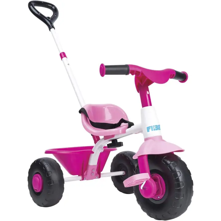 FEBER Baby Trike Pink, Triciclo para Niños con Estructura Metálica y Cinturón de Seguridad - 1