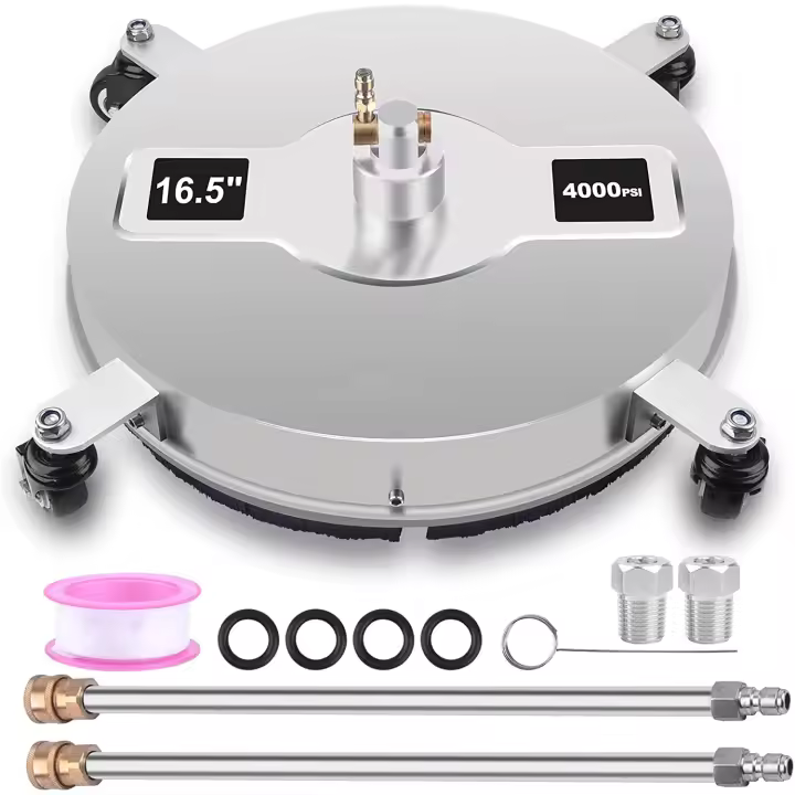 Carro Limpiador para Karcher 42cm (16.5") | Chasis Acero Inoxidable | 4 Ruedas | Adaptador Rápido 1/4" + Extensión | Compatible Todas Hidrolimpiadoras​ - 1