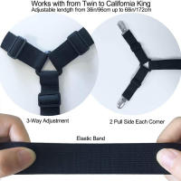 2 PCS Fijadores De Sábanas Elásticos Ajustables Para Colchones Y Sofás Clips De Adaptación Plana Para Cama Material De Poliéster 100% - details 12