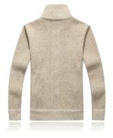 Nueva Cardigan De Lana Para Hombre Invierno Cuello Alto Zipper Manga Larga Gruesa De Poliéster Estilo Casual Color Sólido Ropa Masculina - details 8