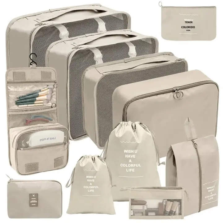 7/8/9/10 Pcs Set Travel Organizer Storage Bags Suitcase Packing Cubes Set Cases Portable Lgage Clothes Shoe Tidy Pouch Folding - 1