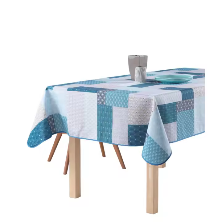 ARTEMANTEL Mantel Antimanchas SQUARE AZUL de Poliéster para Mesa Rectangular o Redondo - Resistente a las Arrugas - Fácil de Mantener - Durabilidad Excepcional - 1