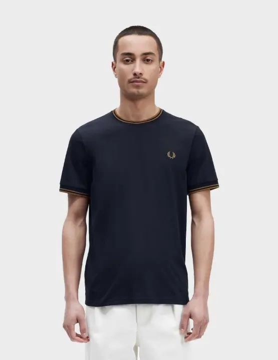 Fred Perry Twin Tipped camiseta azul marino para hombre - 1