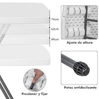 T-LoVendo Mesa Auxiliar Plegable y Elevable 77x50 cm | Altura Ajustable 49-74 cm, Portátil y Ligera | Estructura Metálica Reforzada | Ideal para Comedor, Terraza, Camping o Jardín - details 3