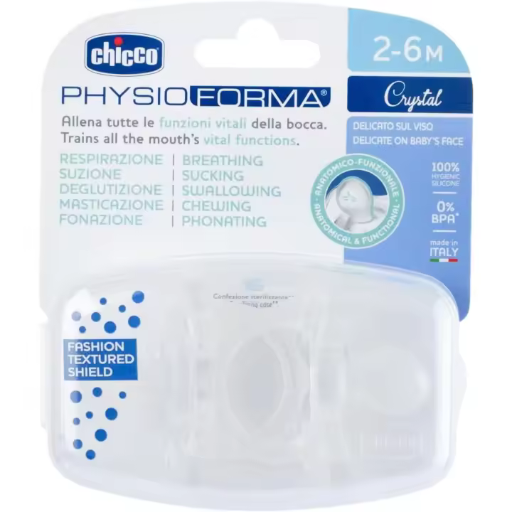 CHICCO - Chupete de Silicona - PhysioForma Luxe - Chupete de Silicona -  Chupete de Silicona -  Suave y Delicado  2 Piezas - Edad recomendada para bebés de 2 a 6 meses - 1