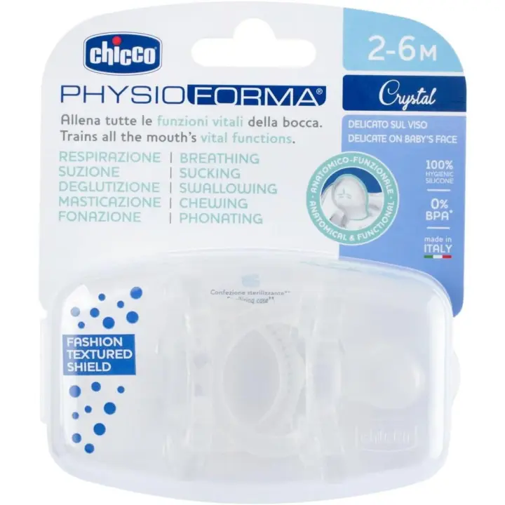 CHICCO - Chupete de Silicona - PhysioForma Luxe - Chupete de Silicona -  Chupete de Silicona -  Suave y Delicado  2 Piezas - Edad recomendada para bebés de 2 a 6 meses - 1
