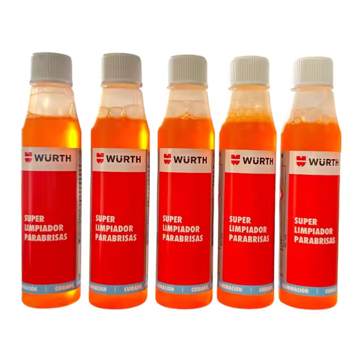 Limpiaparabrisas Monodosis Limpiador de parabrisas Concentrado Würth - Pack de 5x32ml  Protección Anticongelante por lo que se puede usar con Agua de la red de suministro. - 1