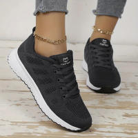 Zapatillas Casuales Para Mujer Transpirables De Malla Zapatos Deportivos Plataforma Tenis Feminino Con Cordones Suela De Goma - details 6