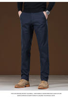 Pantalones Casuales Para Hombre 97% Algodón Negro Caqui Gris Azul Estilo Slim Recto Cierre De Cremallera Moda Pantalones Largos - details 20