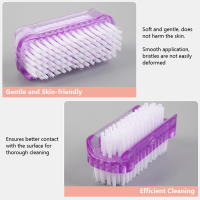 Cepillo De Limpieza Para Uñas Doble Cara Herramienta De Manicura Y Pedicura Ideal Para Uñas De Los Dedos Y Los Pies Material Plástico Y Nylon Tamaño 8*4cm - details 3
