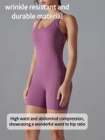 Conjunto de Yoga de una pieza para mujer, mono ajustado deportivo con espalda descubierta, pelele para realzar el trasero, mono corto para gimnasio y Fitness - details 11