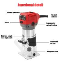 Fresadora Rebajadora de Aluminio Profesional 710W 33,000 RPM - Máquina de Ranurar y Biselar para Carpintería Metálica, Bricolaje y Trabajos de Precisión con Base Estabilizadora - details 3