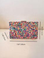 Monederos y bolsos para las mujeres multicolor geométrica embryue banquete Noche crossbody handba - details 0