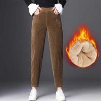 Pantalones Casuales De Cordón Para Mujer Gruesos Y Cálidos Leggings De Otoño E Invierno De Alta Cintura Estilo Harem Talla Alta Elasticidad Ajuste Regular Largo Hasta La Rodilla - details 18