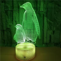 Lámpara De Noche Penguin 3D Para Niños Con 16 Colores Cambiantes Decoración Para Dormitorio Ilusión Animal Regalo De Cumpleaños Para Niño Y Niña - details 4