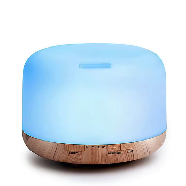 500ml difusor de Aceites Esenciales, sin BPA humidificador ultrasónico con Mando a Distancia Y 7 Diferentes Luces cambiantes - Apagado Automático sin Agua,Blanco - 1