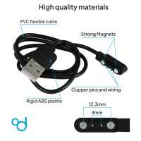 Ociodual Cable de Carga 55cm Negro Compatible con Reloj Yam SW022 Ticwatch CXB01 Xiaomi Youpin Haylou RT LS05S - details 2