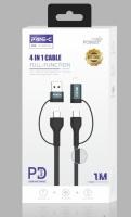 PRIME-C Cable 4 en 1 Carga Rápida 60W, USB-A/USB-C a USB-C/Lightning, Cable Trenzado de 1M con Núcleo de Cobre, Compatible con iPhone, Samsung, Huawei, iPad, MacBook y Más - details 0