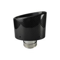 Tubo De Escape De Fibra De Carbono Brillante Para Coche Decoración De Tubo De Escape Acero Inoxidable Plateado Oval 150mm Universal Izquierdo Derecho - details 12