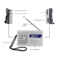 Radio portátil, Radio transistor AM FM with high Volumen, Radio transistor activado por Agua, aproximadamente W91 × H52 × D21 (MM) (sin baterías, Con logotipo/sin logotipo si transportará halously) - details 7