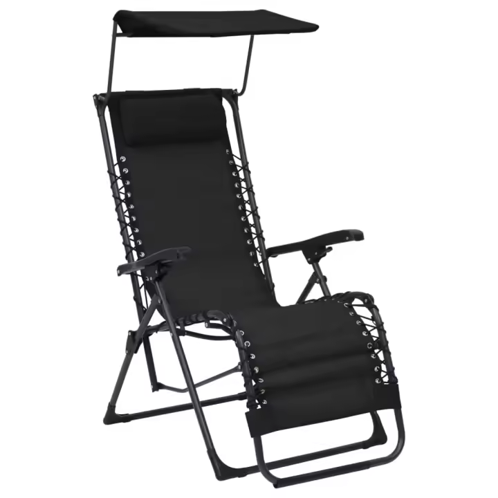 vidaXL Tumbona plegable de textilene taupe en color Taupé/Negro - 1