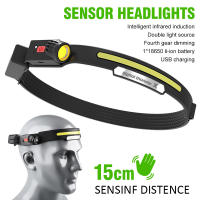 Linterna Frontal LED Recargable Con Sensor Y Batería Integrada Luz De Trabajo Super Brillante Torcha USB Para Camping Y Pesca Nocturna - details 2