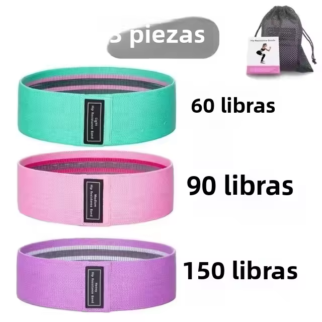 3Pcs Bandas De Resistencia De Tela Para Glúteos Y Piernas Ejercicio De Squat Y Estiramiento Adecuado Para Gimnasio Y Yoga Equipamiento De Fitness - 1