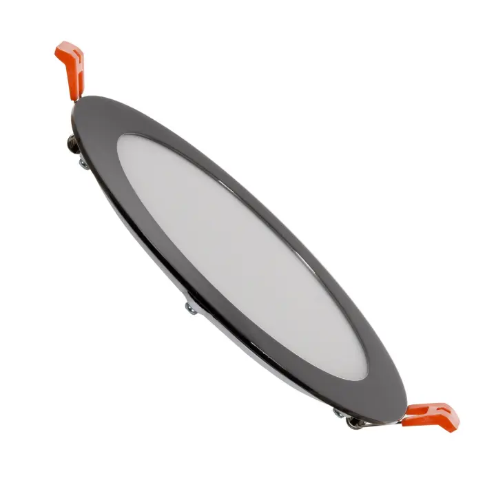 Ledkia Placa LED 12W Circular SuperSlim Negro Brillo Corte Ø155mm - 1