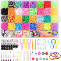 Kit De Manualidades DIY Con 32 Colores De Cinta De Goma Para Pulseras Y Collares 40 Grillas 2600PCS+ Con Caja De Almacenamiento - details 0
