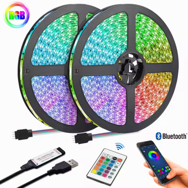 Tiras LED RGB 5050 Inteligentes Para El Hogar TV USB Lámparas De Pared Decoración De Ramadán 2023 Luz Nocturna Aestética Para Dormitorio Armarios - 1