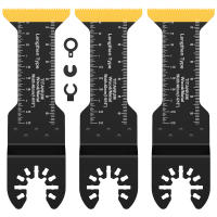 3Pcs Hojas De Sierra Oscilante Extra Largas De Titanio Bi-Metales Multifuncionales Para Herramienta Multifuncional Universal - details 0