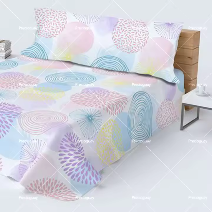 Juego de sábanas estampadas suaves y agradables para la piel, no irritantes, 3 piezas, cama de 90 cm - 1