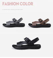 Sandalias De Verano Para Hombre PU Cuero Tacones Medios Antideslizantes Abierta Delante Zapatillas De Playa Cierre De Hebilla - details 3