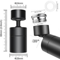 Aireador de grifo, caño giratorio de 360°, grifo de cocina, negro, 2 modos - details 2