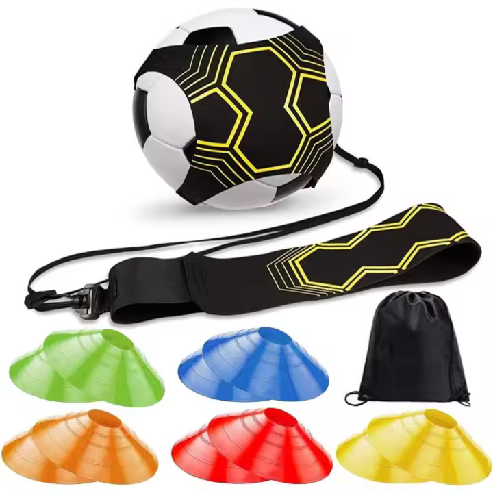 Entrenador de patadas de fútbol, equipo de entrenamiento de fútbol para niños y adultos, práctica individual con manos libres para mejorar las habilidades de fútbol - 1