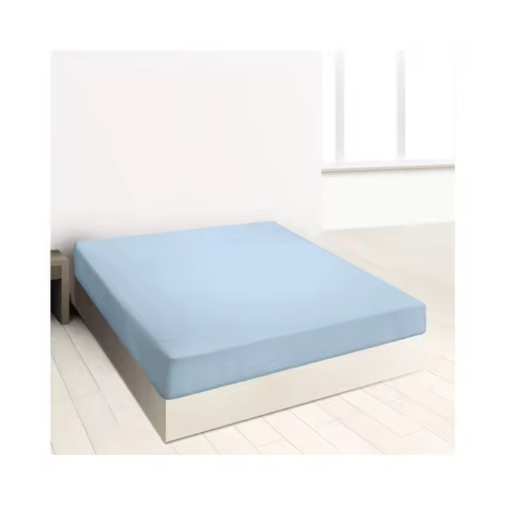 Sábana bajera ajustable, Color Azul, 50% Algodón, 50% Poliéster, Burrito Blanco - 1