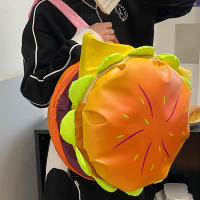 Mochila De Forma De Hamburguesa Para Niñas Y Niños Estilo Moda Súper Lindo Tamaño Grande Capacidad Para Viajes Y Escuela - details 7