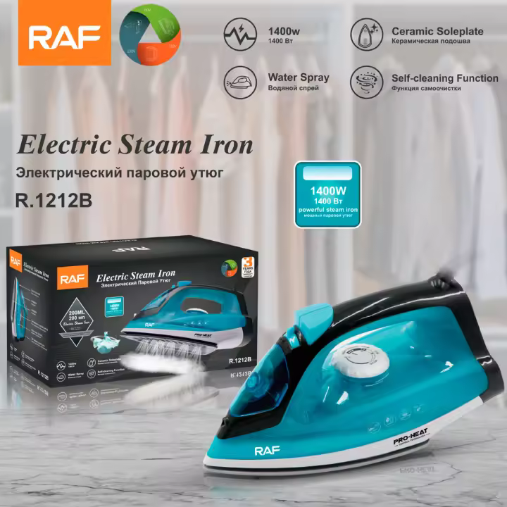 Plancha de vapor portátil de mano para el hogar, estándar europeo, de muy alta potencia, 1400 W, con placa inferior de cerámica para planchar ropa - 1