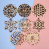 Manta De Energía Flower of Life 8 Estilos Signo De Pared De Madera Decoración Para El Hogar Cortes Láser Hechos a Mano Tamaño 30x30cm - details 0