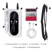 -Torno para Uñas Recargable 45000RPM Profesional, Lima de Uñas Eléctricas Portátil USB e Torno de Uñas de Gel Acrílico, Set Eléctrico de Manicura y Pedicura para Salón y Uso en Casa - details 12