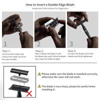 Afeitadora De Seguridad Reutilizable Para Hombres Con 10 Hojas De Afeitar Doble Orilla Platinadas Cuchilla De Zinc Aleación Y Mango De Aluminio Para Rostro Cuerpo Y Bikini - details 3